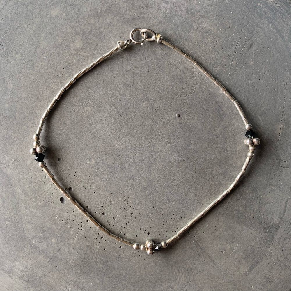Elegant Sterling Silver and Austrian Crystal Beaded Bracelet by LIZZdezigns